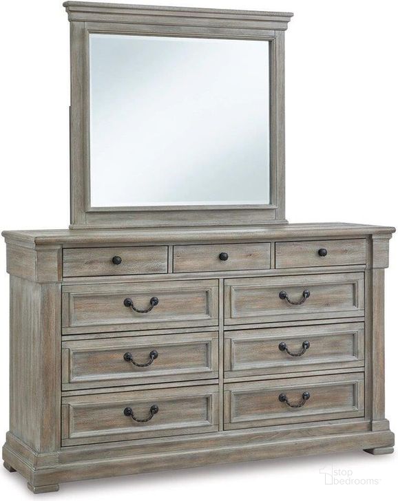 The appearance of Stewartdale Bisque Dresser and Mirror designed by Bennett Interiors in the transitional interior design. This bisque piece of furniture  was selected by 1StopBedrooms from Stewartdale Collection to add a touch of cosiness and style into your home. Sku: B799-31;B799-36. Material: Wood. Product Type: Dresser and Mirror. Image1