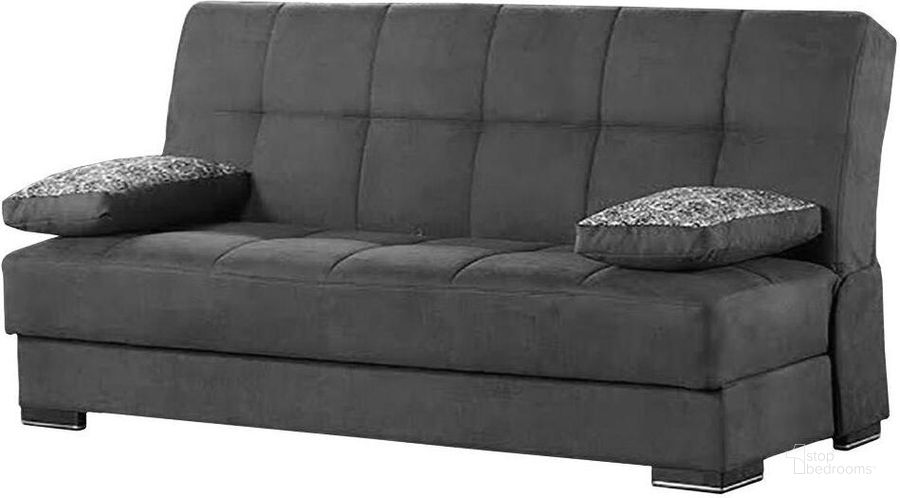 The appearance of Stijn Gray Sofa Bed Futon 0qd24538046 designed by Atelier Home in the modern / contemporary interior design. This gray piece of furniture  was selected by 1StopBedrooms from Stijn Collection to add a touch of cosiness and style into your home. Sku: SOHO-SB-GY. Product Type: Sofa Bed. Material: Chenille. Image1