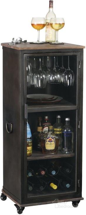 The appearance of Stir Stick Wine and Bar Cabinet In Black designed by Howard Miller in the modern / contemporary interior design. This black piece of furniture  was selected by 1StopBedrooms from Stir Collection to add a touch of cosiness and style into your home. Sku: 695272. Product Type: Bar and Wine Cabinet. Image1