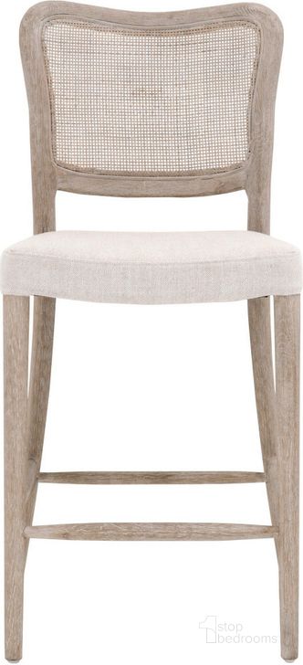 The appearance of Stitch Hand Bisque Cela Counter Height Stool designed by Essentials For Living in the transitional interior design. This gray piece of furniture  was selected by 1StopBedrooms from Stitch Hand Collection to add a touch of cosiness and style into your home. Sku: 6661CS.BISQ/NG. Material: Wood. Product Type: Counter Height Chair. Image1