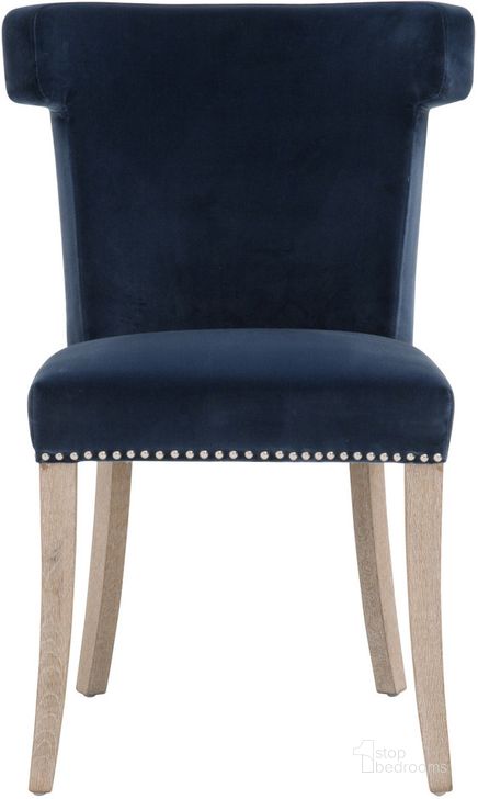 The appearance of Stitch Hand Denim Velvet Celina Dining Chair designed by Essentials For Living in the transitional interior design. This gray piece of furniture  was selected by 1StopBedrooms from Stitch & Hand Collection to add a touch of cosiness and style into your home. Sku: 7094.DEN-BSL/NG. Material: Wood. Product Type: Dining Chair. Image1
