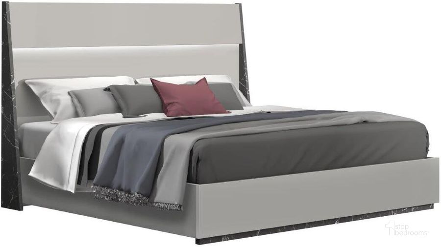 The appearance of Stoneage Premium King Bed in Lights Grigio designed by J&M in the modern / contemporary interior design. This grey piece of furniture  was selected by 1StopBedrooms from Stoneage Collection to add a touch of cosiness and style into your home. Sku: 17455-K. Bed Type: Platform Bed. Product Type: Platform Bed. Bed Size: King. Image1