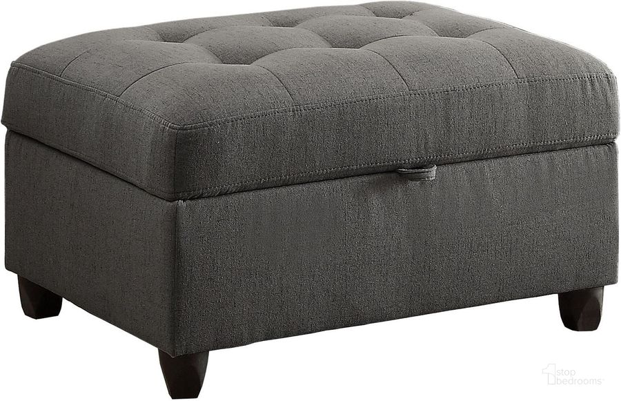 The appearance of Stonenesse Crosshatch Steel Gray Ottoman designed by Coaster in the transitional interior design. This gray piece of furniture  was selected by 1StopBedrooms from Stonenesse Collection to add a touch of cosiness and style into your home. Sku: 500414. Material: Fabric. Product Type: Ottoman. Image1