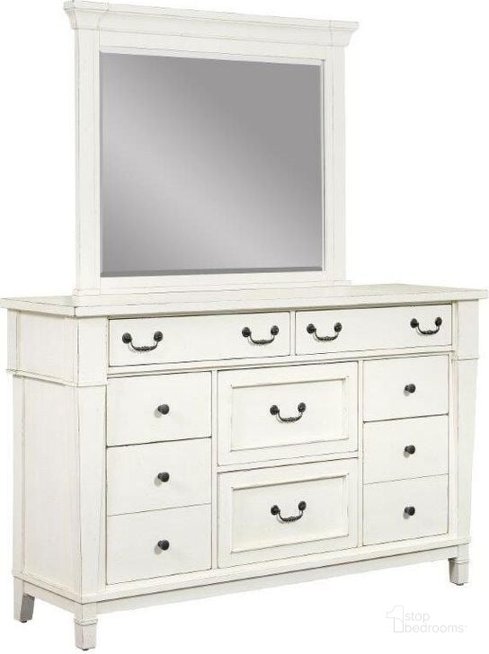 The appearance of Stoney Creek 10-Drawer Dresser In Weathered White designed by Emerald Home Furnishings in the country / farmhouse interior design. This weathered white piece of furniture  was selected by 1StopBedrooms from Stoney Creek Collection to add a touch of cosiness and style into your home. Sku: 683-002. Material: Wood. Product Type: Dresser. Image1