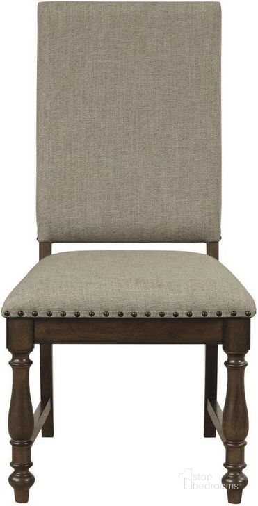 The appearance of Stonington Beige Side Chair Set Of 2 designed by Homelegance in the transitional interior design. This brown and gray piece of furniture  was selected by 1StopBedrooms from Stonington Collection to add a touch of cosiness and style into your home. Sku: 5703S. Product Type: Side Chair. Material: Textured. Image1