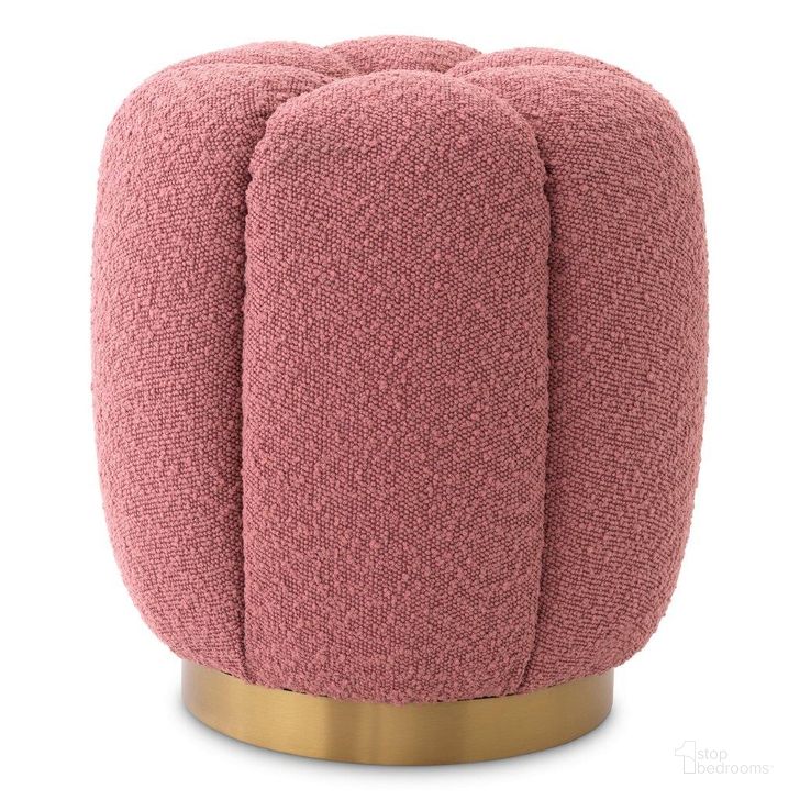 The appearance of Stool Orchanic Boucle Rose designed by Eichholtz in the modern / contemporary interior design. This rose piece of furniture  was selected by 1StopBedrooms from Orchanic Collection to add a touch of cosiness and style into your home. Sku: A117111. Product Type: Ottoman. Material: Brass. Image1