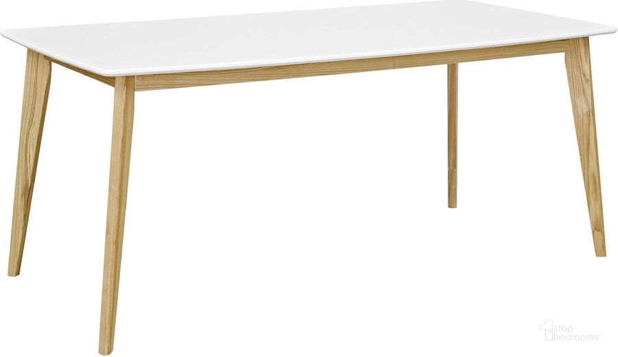 The appearance of Stratum White 71 Inch Dining Table designed by Modway in the modern / contemporary interior design. This white piece of furniture  was selected by 1StopBedrooms from Stratum Collection to add a touch of cosiness and style into your home. Sku: EEI-2668-WHI. Table Base Style: Legs. Material: Wood. Product Type: Dining Table. Table Top Shape: Rectangular. Size: 71". Image1