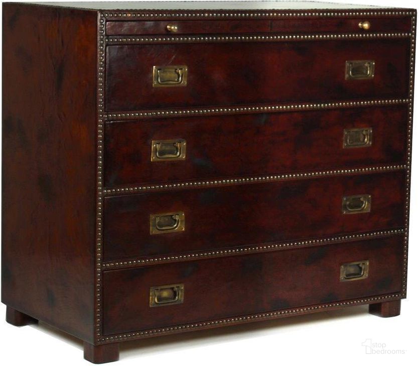 The appearance of Studded Brown Gentlemans Chest designed by Sarreid in the traditional interior design. This brown piece of furniture  was selected by 1StopBedrooms from Studded Collection to add a touch of cosiness and style into your home. Sku: 29541. Product Type: Chest. Image1
