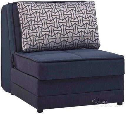 The appearance of Studio Upholstered Convertible Armchair with Storage In Navy designed by Casamode in the modern / contemporary interior design. This navy piece of furniture  was selected by 1StopBedrooms from Studio Collection to add a touch of cosiness and style into your home. Sku: SUO-NY-AC. Product Type: Arm Chair. Material: Chenille. Image1