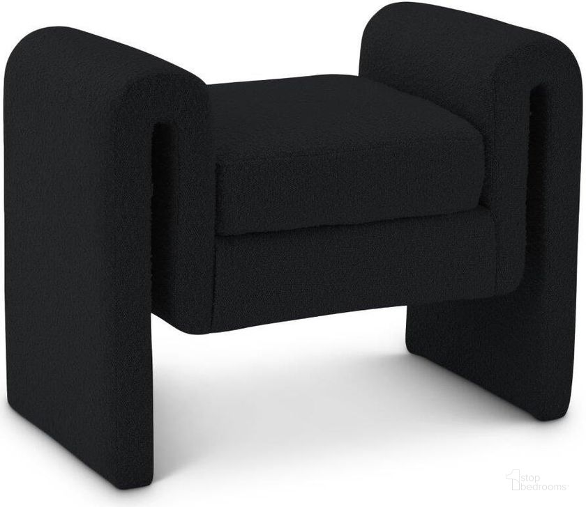 The appearance of Stylus Black Boucle Fabric Bench 148Black designed by Meridian in the modern / contemporary interior design. This black piece of furniture  was selected by 1StopBedrooms from Stylus Collection to add a touch of cosiness and style into your home. Sku: 148Black. Material: Fabric. Product Type: Bench. Image1