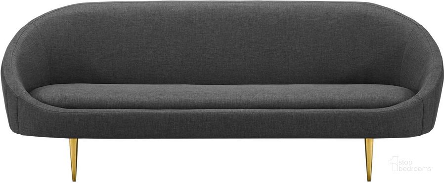 The appearance of Sublime Gray Vertical Curve Back Fabric Sofa designed by Modway in the modern / contemporary interior design. This dark gray piece of furniture  was selected by 1StopBedrooms from Sublime Collection to add a touch of cosiness and style into your home. Sku: EEI-3350-GRY. Product Type: Sofa. Material: Stainless Steel. Image1