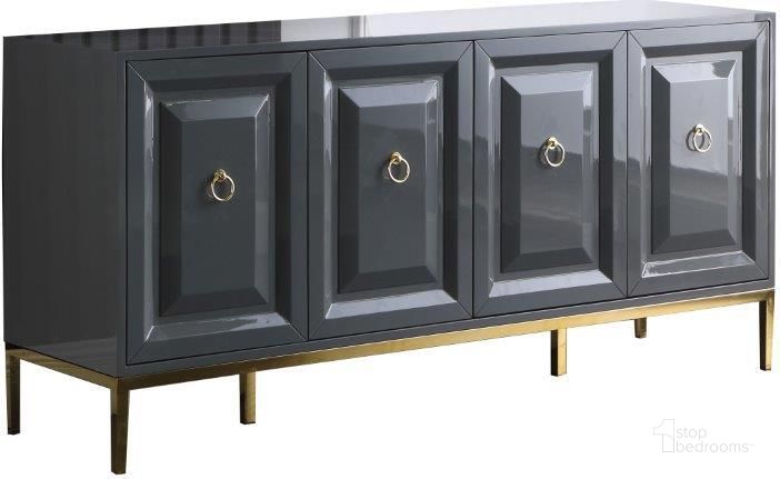 The appearance of Sujay 65 Inch Modern Wood Sideboard With Gold Accents In Gray designed by Best Master Furniture in the modern / contemporary interior design. This gray piece of furniture  was selected by 1StopBedrooms from Sujay Collection to add a touch of cosiness and style into your home. Sku: T1949GS. Material: Wood. Product Type: Sideboard. Image1