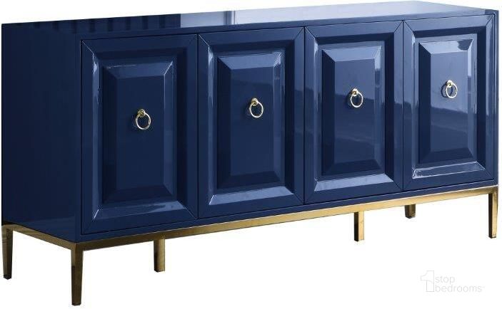 The appearance of Sujay 65 Inch Modern Wood Sideboard With Gold Accents In Navy designed by Best Master Furniture in the modern / contemporary interior design. This navy piece of furniture  was selected by 1StopBedrooms from Sujay Collection to add a touch of cosiness and style into your home. Sku: T1949NS. Material: Wood. Product Type: Sideboard. Image1