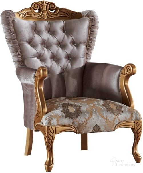 The appearance of Sultan Accent Chair In Beige designed by Furnia in the  interior design. This beige piece of furniture  was selected by 1StopBedrooms from Sultan Collection to add a touch of cosiness and style into your home. Sku: 101-SUL-HAD91-B. Material: Wood. Product Type: Accent Chair. Image1