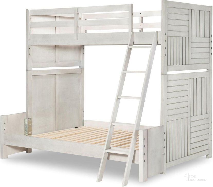 The appearance of Summer Complete Twin Over Full Bunk Bed In Stone Path White designed by Legacy Classic Kids in the rustic / southwestern interior design. This white piece of furniture  was selected by 1StopBedrooms from Summer Collection to add a touch of cosiness and style into your home. Sku: 0833-8110;0833-8120;0833-8130;0833-8140;N888-4924. Bed Type: Bunk Bed. Product Type: Bunk Bed. Bed Size: Twin Over Full. Material: Rubberwood. Image1
