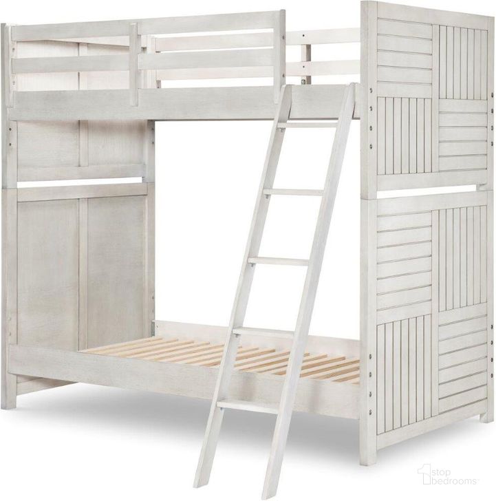 The appearance of Summer Complete Twin Over Twin Bunk Bed In Stone Path White designed by Legacy Classic Kids in the rustic / southwestern interior design. This white piece of furniture  was selected by 1StopBedrooms from Summer Collection to add a touch of cosiness and style into your home. Sku: 0833-8110;0833-8120;0833-8130. Bed Type: Bunk Bed. Product Type: Bunk Bed. Bed Size: Twin Over Twin. Material: Rubberwood. Image1