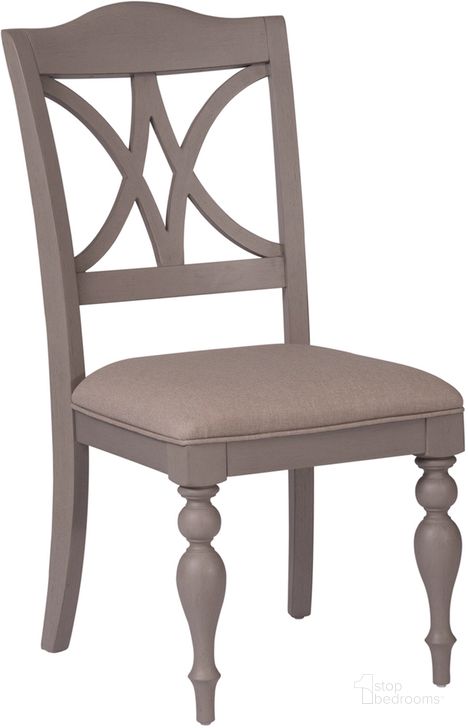 The appearance of Summer House Dove Grey Upholstered Side Chair set of 2 designed by Liberty in the country / farmhouse interior design. This gray piece of furniture  was selected by 1StopBedrooms from Summer House Collection to add a touch of cosiness and style into your home. Sku: 407-C9001S. Material: Fabric. Product Type: Side Chair. Image1