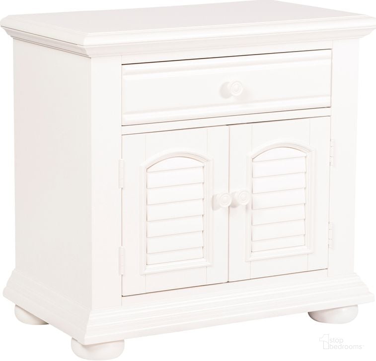 The appearance of Summer House Oyster White 1 Drawer Nightstand designed by Liberty in the modern / contemporary interior design. This white piece of furniture  was selected by 1StopBedrooms from Summer House Collection to add a touch of cosiness and style into your home. Sku: 607-BR61. Material: Wood. Product Type: Nightstand. Image1