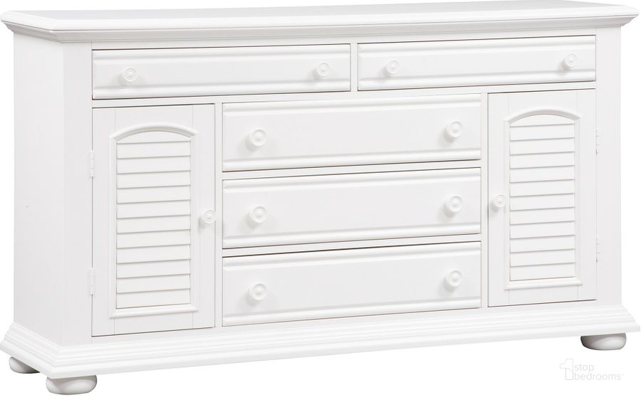 The appearance of Summer House Oyster White 5 Drawer Dresser designed by Liberty in the modern / contemporary interior design. This white piece of furniture  was selected by 1StopBedrooms from Summer House Collection to add a touch of cosiness and style into your home. Sku: 607-BR32. Material: Wood. Product Type: Dresser. Image1
