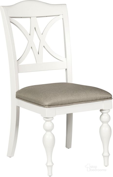 The appearance of Summer House Oyster White Slat Back Side Chair set of 2 designed by Liberty in the country / farmhouse interior design. This white piece of furniture  was selected by 1StopBedrooms from Summer House Collection to add a touch of cosiness and style into your home. Sku: 607-C9001S. Material: Wood. Product Type: Side Chair. Image1