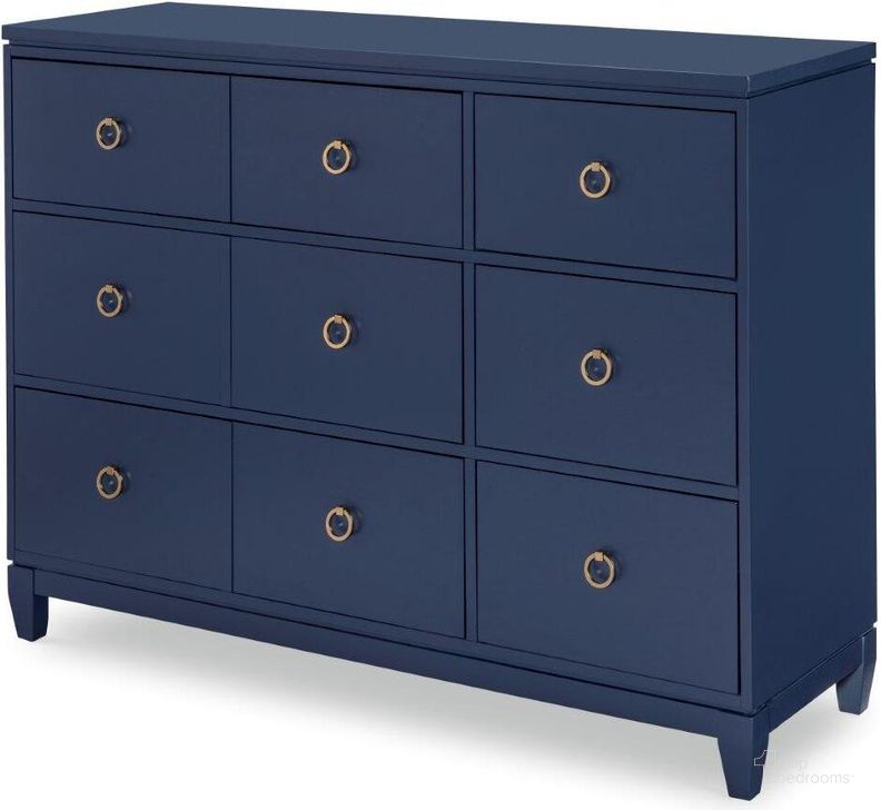 The appearance of Summerland Inkwell Blue Finish Dresser 1162-1200 designed by Legacy Classic in the modern / contemporary interior design. This blue piece of furniture  was selected by 1StopBedrooms from Summerland Collection to add a touch of cosiness and style into your home. Sku: 1162-1200. Product Type: Dresser. Material: Poplar. Image1