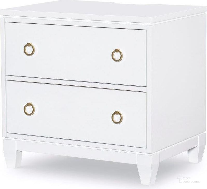 The appearance of Summerland Pure White Nightstand designed by Legacy Classic in the modern / contemporary interior design. This white piece of furniture  was selected by 1StopBedrooms from Summerland Collection to add a touch of cosiness and style into your home. Sku: 1160-3300. Product Type: Nightstand. Material: Wood Veneer. Image1