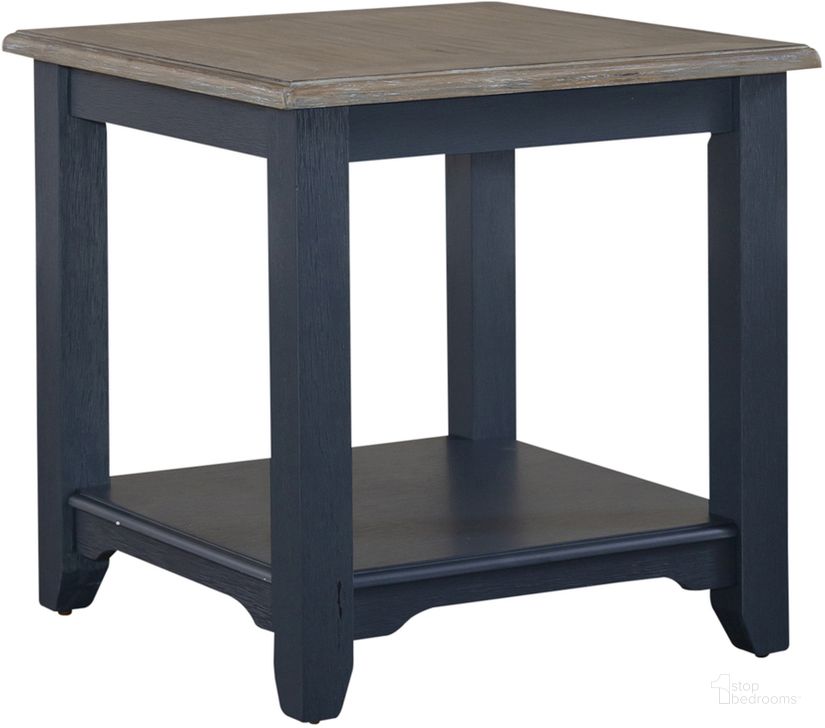 The appearance of Summerville End Table- Navy designed by Liberty in the transitional interior design. This navy piece of furniture  was selected by 1StopBedrooms from Summerville Collection to add a touch of cosiness and style into your home. Sku: 171NY-OT1020. Product Type: End Table. Material: Rubberwood. Image1