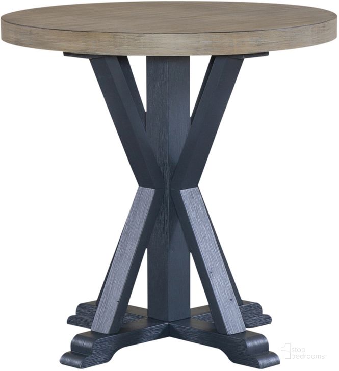 The appearance of Summerville Round End Table- Navy designed by Liberty in the transitional interior design. This navy piece of furniture  was selected by 1StopBedrooms from Summerville Collection to add a touch of cosiness and style into your home. Sku: 171NY-OT1022. Product Type: End Table. Material: Rubberwood. Image1