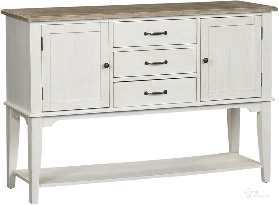 The appearance of Summerville Soft White Wash Server designed by Liberty in the country / farmhouse interior design. This white piece of furniture  was selected by 1StopBedrooms from Summerville Collection to add a touch of cosiness and style into your home. Sku: 171-SR5638. Product Type: Buffets, Sideboards and Server. Material: Rubberwood. Image1