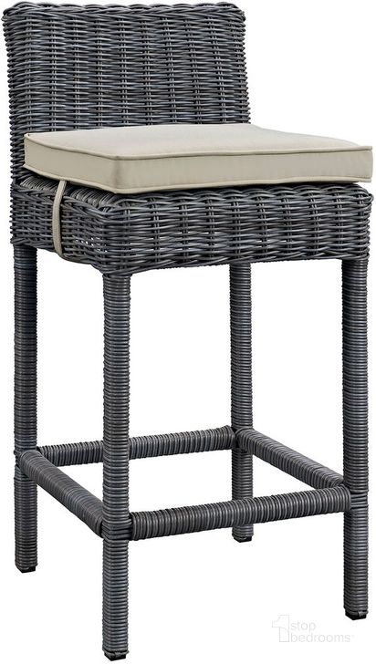 The appearance of Summon Outdoor Patio Sunbrella Bar Stool In Antique Canvas Beige designed by Modway in the modern / contemporary interior design. This antique canvas beige piece of furniture  was selected by 1StopBedrooms from Summon Collection to add a touch of cosiness and style into your home. Sku: EEI-1960-GRY-BEI. Material: Rattan. Product Type: Outdoor Bar Furniture.