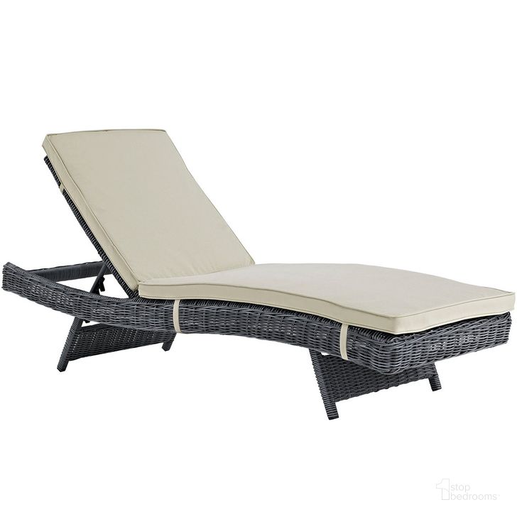 The appearance of Summon Outdoor Patio Sunbrella Chaise In Antique Canvas Beige designed by Modway in the modern / contemporary interior design. This antique canvas beige piece of furniture  was selected by 1StopBedrooms from Summon Collection to add a touch of cosiness and style into your home. Sku: EEI-1996-GRY-BEI. Material: Rattan. Product Type: Outdoor Chaise Lounge. Image1