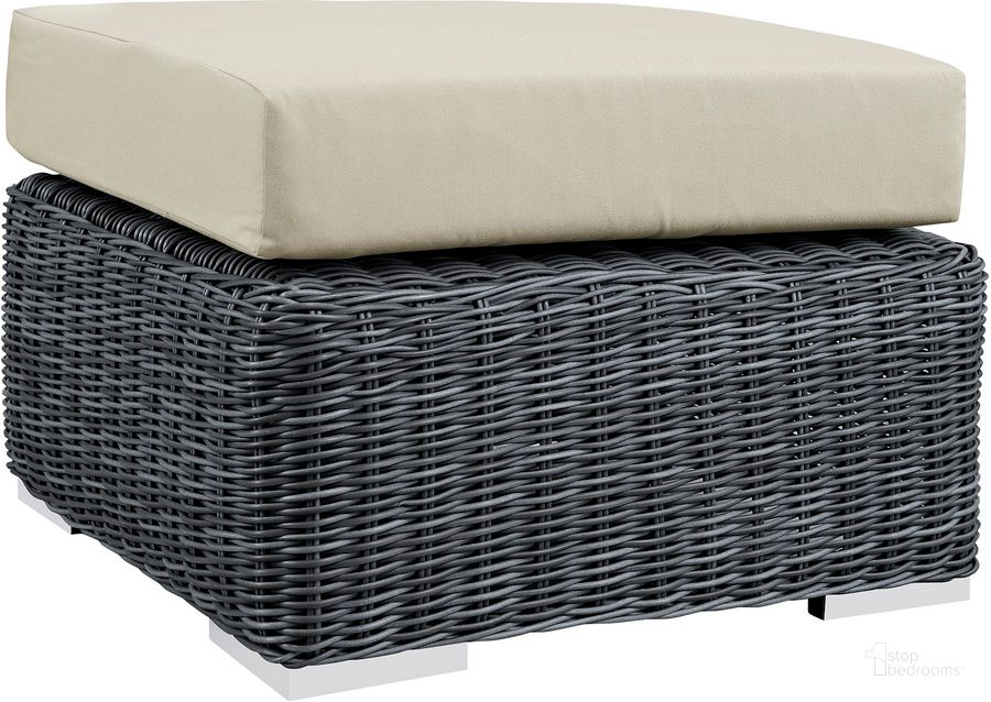 The appearance of Summon Canvas Antique Beige Outdoor Patio Sunbrella Ottoman designed by Modway in the modern / contemporary interior design. This canvas antique beige piece of furniture  was selected by 1StopBedrooms from Summon Collection to add a touch of cosiness and style into your home. Sku: EEI-1869-GRY-BEI. Material: Rattan. Product Type: Outdoor Ottoman. Image1