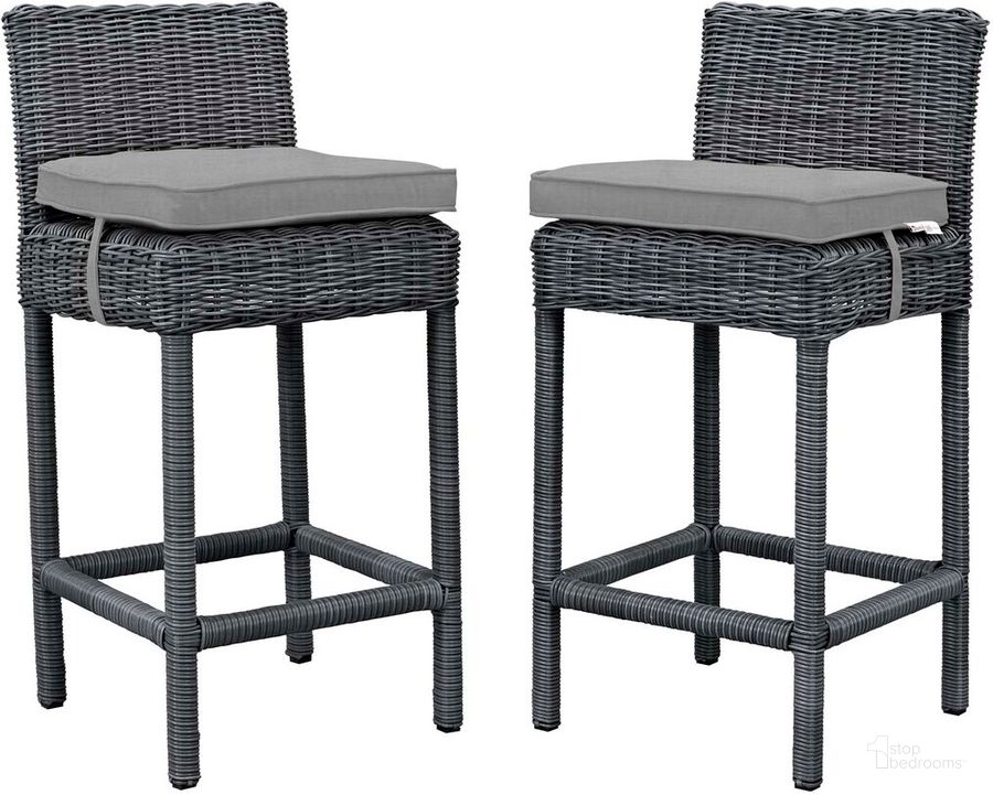 The appearance of Summon 2-Piece Outdoor Patio Sunbrella Pub Set In Canvas Gray designed by Modway in the modern / contemporary interior design. This canvas gray piece of furniture  was selected by 1StopBedrooms from Summon Collection to add a touch of cosiness and style into your home. Sku: EEI-2197-GRY-GRY-SET. Material: Rattan. Product Type: Outdoor Dining Chair. Image1