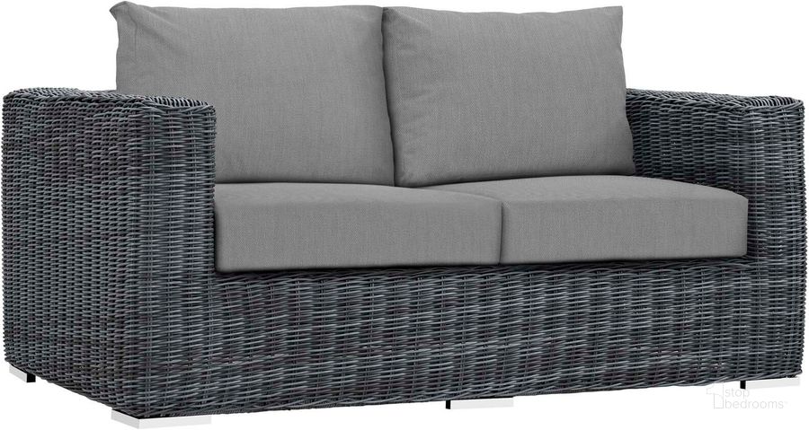 The appearance of Summon Canvas Gray Outdoor Patio Sunbrella Loveseat designed by Modway in the modern / contemporary interior design. This canvas gray piece of furniture  was selected by 1StopBedrooms from Summon Collection to add a touch of cosiness and style into your home. Sku: EEI-1865-GRY-GRY. Material: Steel. Product Type: Outdoor Sofa & Loveseat. Image1