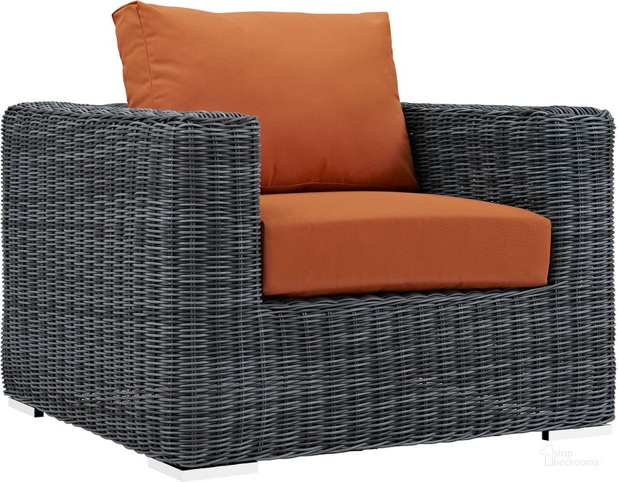 The appearance of Summon Canvas Tuscan Outdoor Patio Fabric Sunbrella Arm Chair designed by Modway in the modern / contemporary interior design. This canvas tuscan piece of furniture  was selected by 1StopBedrooms from Summon Collection to add a touch of cosiness and style into your home. Sku: EEI-1864-GRY-TUS. Material: Steel. Product Type: Outdoor Dining Chair. Image1