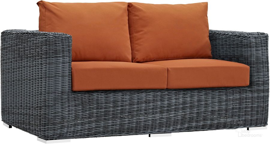 The appearance of Summon Canvas Tuscan Outdoor Patio Sunbrella Loveseat designed by Modway in the modern / contemporary interior design. This canvas tuscan piece of furniture  was selected by 1StopBedrooms from Summon Collection to add a touch of cosiness and style into your home. Sku: EEI-1865-GRY-TUS. Material: Steel. Product Type: Outdoor Sofa & Loveseat. Image1