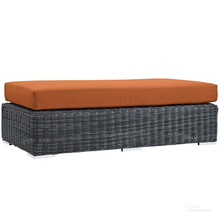 The appearance of Summon Outdoor Patio Sunbrella Rectangle Ottoman In Canvas Tuscan designed by Modway in the modern / contemporary interior design. This canvas tuscan piece of furniture  was selected by 1StopBedrooms from Summon Collection to add a touch of cosiness and style into your home. Sku: EEI-1877-GRY-TUS. Material: Rattan. Product Type: Outdoor Ottoman. Image1