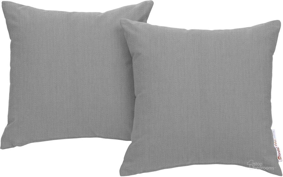 The appearance of Summon Gray 2 Piece Outdoor Patio Sunbrella Pillow Set designed by Modway in the modern / contemporary interior design. This gray piece of furniture  was selected by 1StopBedrooms from Summon Collection to add a touch of cosiness and style into your home. Sku: EEI-2002-GRY. Material: Polyester. Product Type: Outdoor Accessory. Image1