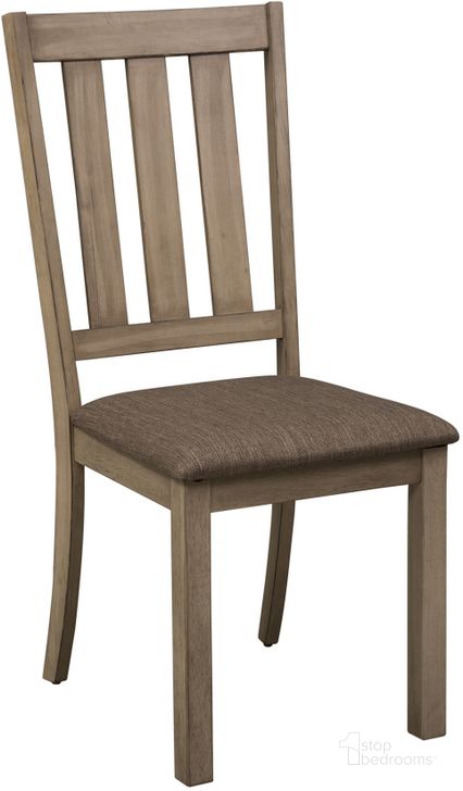 The appearance of Sun Valley Sandstone Slat Back Side Chair set of 2 designed by Liberty in the modern / contemporary interior design. This sandstone piece of furniture  was selected by 1StopBedrooms from Sun Valley Collection to add a touch of cosiness and style into your home. Sku: 439-C1501S. Product Type: Side Chair. Material: Rubberwood. Image1