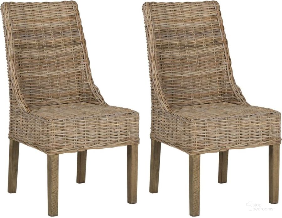 The appearance of Suncoast Natural Rattan Arm Chair designed by Safavieh in the traditional interior design. This natural piece of furniture  was selected by 1StopBedrooms from Suncoast Collection to add a touch of cosiness and style into your home. Sku: FOX6503B-SET2. Product Type: Dining Chair. Material: Rattan. Image1