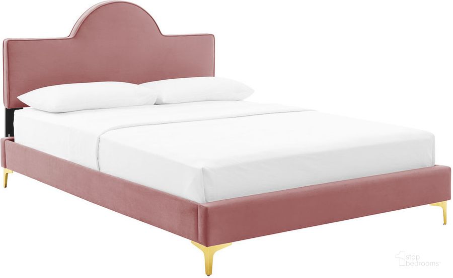 The appearance of Sunny Performance Velvet Full Bed In Dusty Rose designed by Modway in the modern / contemporary interior design. This dusty rose piece of furniture  was selected by 1StopBedrooms from Sunny Collection to add a touch of cosiness and style into your home. Sku: MOD-7028-DUS. Product Type: Bed. Bed Size: Full. Material: MDF. Image1