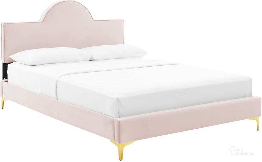 The appearance of Sunny Performance Velvet Full Bed In Pink designed by Modway in the modern / contemporary interior design. This pink piece of furniture  was selected by 1StopBedrooms from Sunny Collection to add a touch of cosiness and style into your home. Sku: MOD-7028-PNK. Product Type: Bed. Bed Size: Full. Material: MDF. Image1