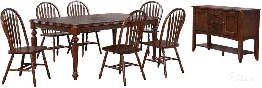 The appearance of Sunset Trading Andrews 8 Piece 76 Inch Rectangular Extendable Dining Set In Chestnut Brown designed by Sunset Trading in the transitional interior design. This chestnut brown piece of furniture  was selected by 1StopBedrooms from Andrews Collection to add a touch of cosiness and style into your home. Sku: DLU-ADW-TLB-4276-CT;DLU-820-CT;DLU-820-CT;DLU-820-CT;DLU-ADW1122-SB-CT. Material: Wood. Product Type: Dining Room Set. Image1