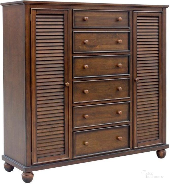 The appearance of Sunset Trading Bahama Shutter Wood Armoire designed by Sunset Trading in the transitional interior design. This walnut piece of furniture  was selected by 1StopBedrooms from Bahama Shutter Wood Collection to add a touch of cosiness and style into your home. Sku: CF-1142-0158. Material: Wood. Product Type: Armoire. Image1