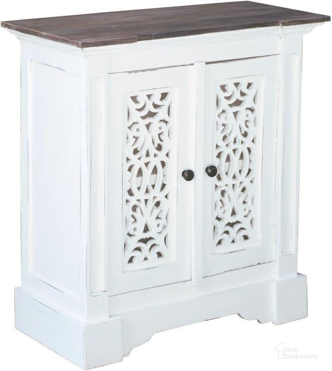 The appearance of Sunset Trading Cottage Solid Wood Accent Cabinet In White And Brown designed by Sunset Trading in the country / farmhouse interior design. This white and brown piece of furniture  was selected by 1StopBedrooms from Shabby Chic Cottage Collection to add a touch of cosiness and style into your home. Sku: CC-CAB2272TLD-WWRW. Material: Wood. Product Type: Cabinet. Image1