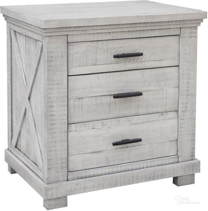 The appearance of Sunset Trading Crossing Barn 3 Drawer Bedroom Nightstand designed by Sunset Trading in the modern / contemporary interior design. This light gray piece of furniture  was selected by 1StopBedrooms from Crossing Barn Collection to add a touch of cosiness and style into your home. Sku: CF-4136-0786. Product Type: Nightstand. Material: Pine. Image1