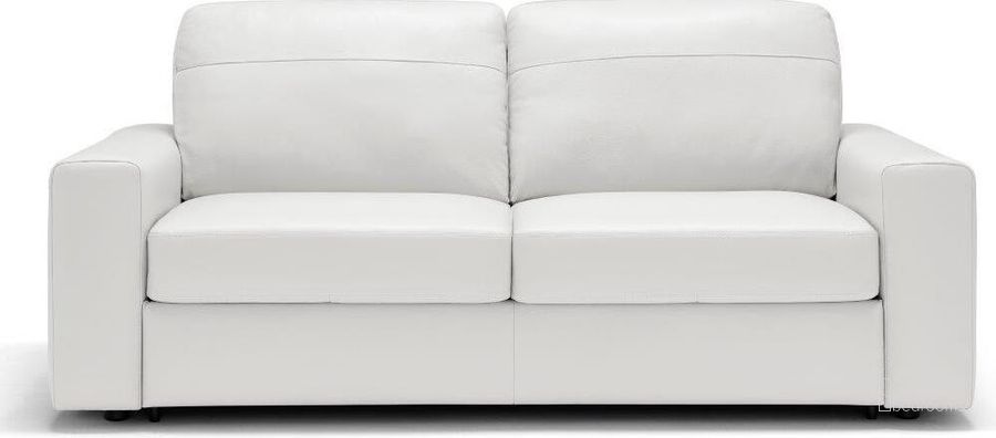 The appearance of Sunset Trading Divine Leather Sofa Sleeper In White designed by Sunset Trading in the modern / contemporary interior design. This white piece of furniture  was selected by 1StopBedrooms from Divine Collection to add a touch of cosiness and style into your home. Sku: SU-D329-371-L09-74;SU-D329-338-L09-74. Material: Wood. Product Type: Sofa Sleeper. Image1