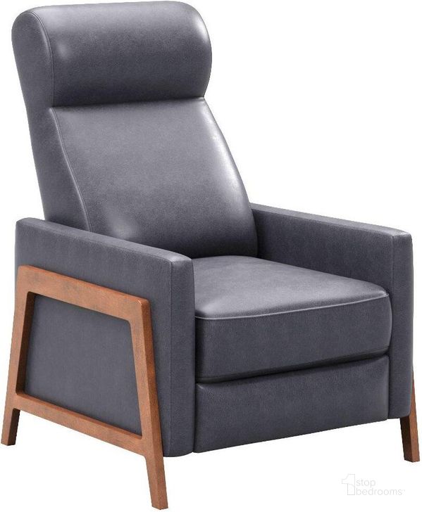 The appearance of Sunset Trading Edge Pushback Leather Recliner Manual Reclining Chair Thin Track Arms Gray designed by Sunset Trading in the modern / contemporary interior design. This gray piece of furniture  was selected by 1StopBedrooms from Edge Collection to add a touch of cosiness and style into your home. Sku: SY-1357-86-9102-94. Material: Wood. Product Type: Recliner. Image1
