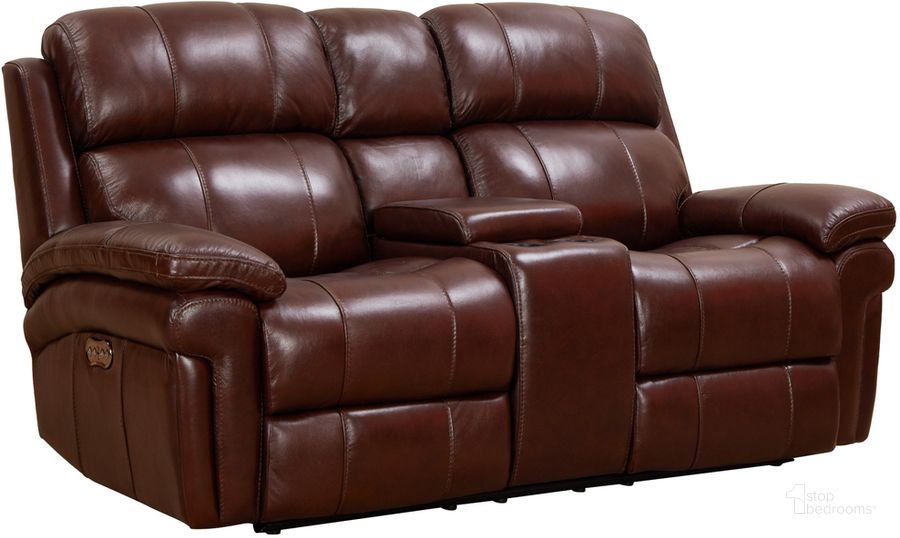 The appearance of Luxe Leather Reclining Loveseat With Power Headrest In Deep Brown designed by Sunset Trading in the modern / contemporary interior design. This deep brown piece of furniture  was selected by 1StopBedrooms from Luxe Leather Collection to add a touch of cosiness and style into your home. Sku: SU-9102-88-1394-73. Material: Steel. Product Type: Reclining Loveseat. Image1
