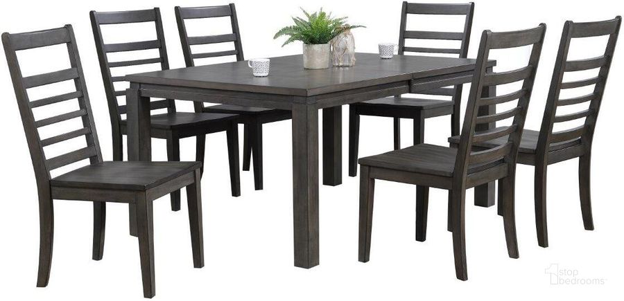 The appearance of Sunset Trading Shades of Gray 7 Piece Dining Set designed by Sunset Trading in the traditional interior design. This weathered grey piece of furniture  was selected by 1StopBedrooms from Shades Of Gray Collection to add a touch of cosiness and style into your home. Sku: DLU-EL-9282;DLU-EL-C100-AG-RTA;DLU-EL-C100-AG-RTA;DLU-EL-C100-AG-RTA. Material: Wood. Product Type: Dining Chair. Image1